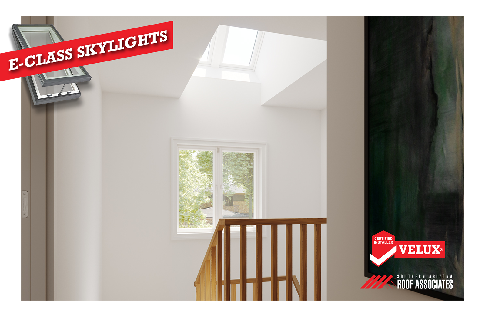 E-Class Skylights from Velux Installed by 5-Star Skylight Specialists Southern Arizona Roof Associates